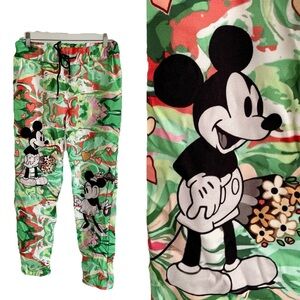 LUNISOL Italy NWT $169 Disney MICKEY & MINNIE MOUSE Slouchy Crinkle PANTS O/S